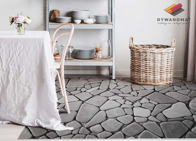 Interior PVC rug large stones